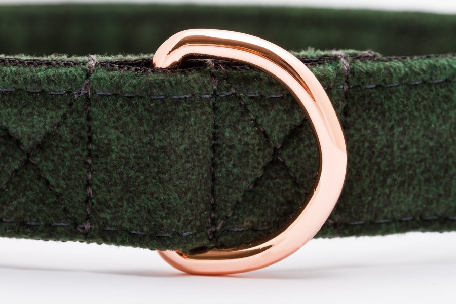 OBROŻA Z KLAMRĄ DLA PSA ELEGANT BUTELKOWA ZIELEŃ - TATAR DOG  (3).jpg