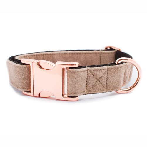 OBROŻA Z KLAMRĄ DLA PSA ELEGANT PIASKOWA - TATAR DOG  (1).jpg