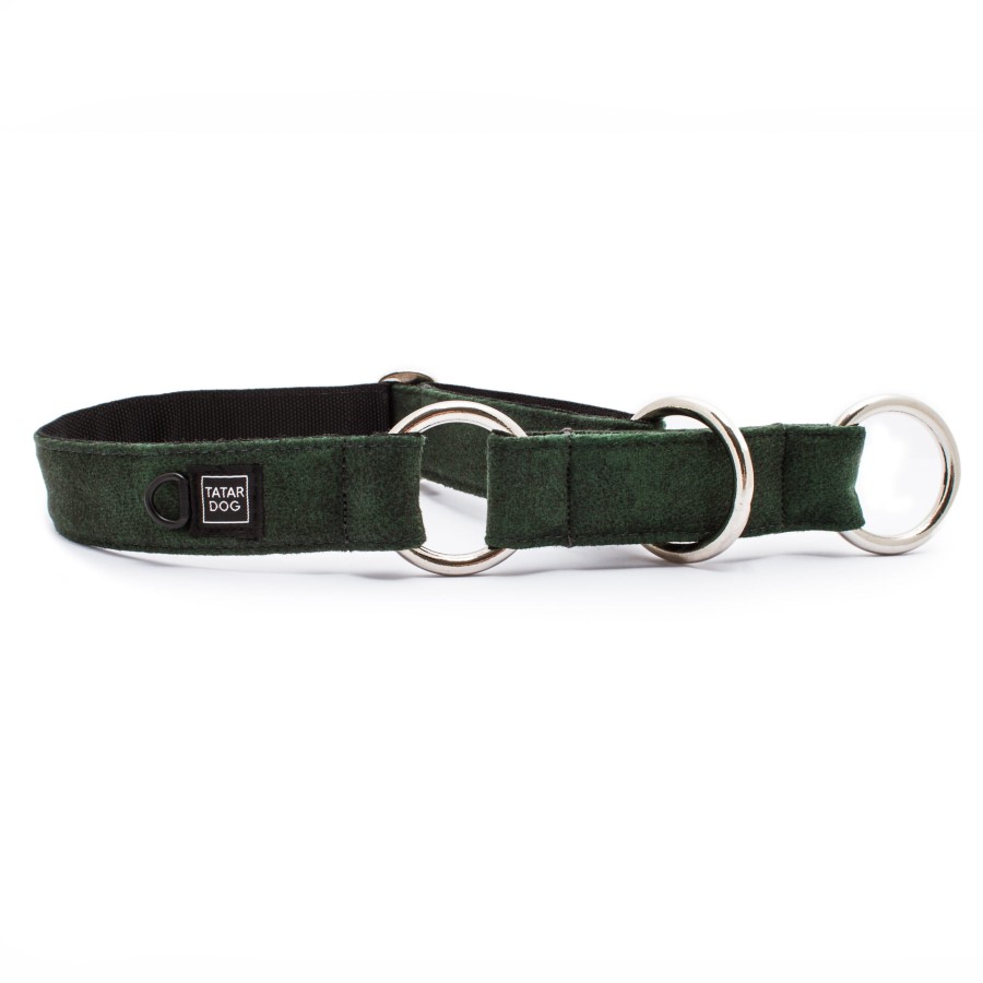 OBROŻA PÓŁZACISKOWA DLA PSA PRO ELEGANT BUTELKOWA ZIELEŃ - TATAR DOG  (1).jpg