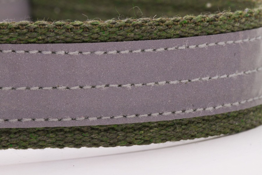 Obroża półzaciskowa odblaskowa PRO dla dużego psa FLASH khaki - TATAR DOG (6).jpg