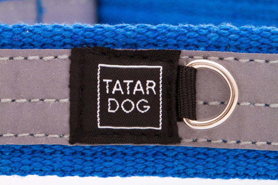 Obroża półzaciskowa odblaskowa PRO dla dużego psa FLASH szafirowa - TATAR DOG (3).jpg