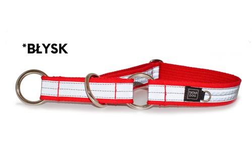 Obroża półzaciskowa odblaskowa PRO dla dużego psa FLASH czerwona - TATAR DOG (2).jpg