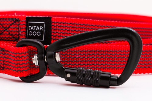 Smycz dla psa antypoślizgowa PRO czerwona - TATAR DOG  (2).jpg