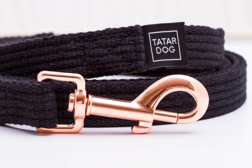 Smycz dla psa treningowa NATURAL czarna - TATAR DOG (2).jpg