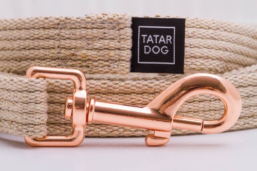 Smycz dla psa treningowa NATURAL beżowa - TATAR DOG (2).jpg
