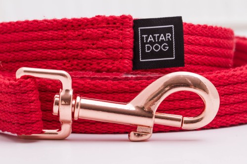 Smycz dla psa treningowa NATURAL czerwona - TATAR DOG (2).jpg