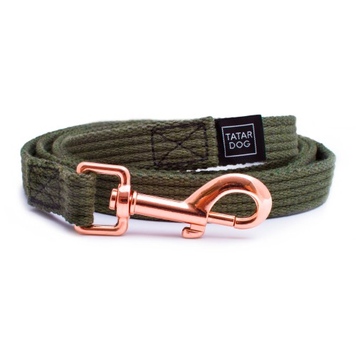 Smycz dla psa treningowa NATURAL khaki - TATAR DOG (1).jpg