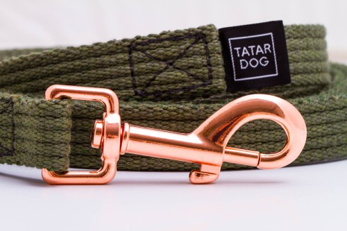 Smycz dla psa treningowa NATURAL khaki - TATAR DOG (2).jpg