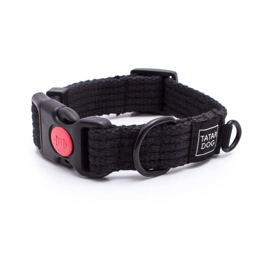 Obroża dla małego psa z klamrą MINI NATURAL czarna - TATAR DOG  (1).jpg