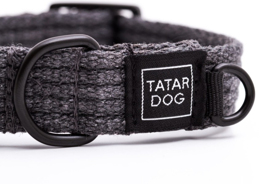 Obroża dla małego psa z klamrą MINI NATURAL grafitowa - TATAR DOG  (3).jpg