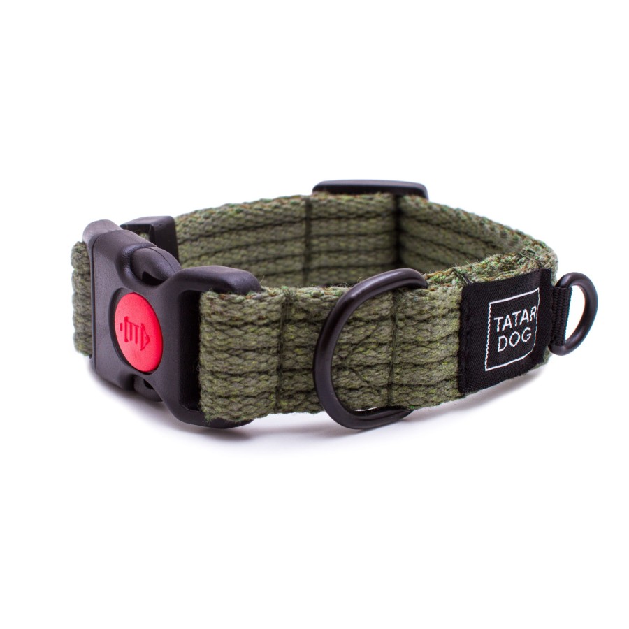 Obroża dla małego psa z klamrą MINI NATURAL khaki (1).jpg