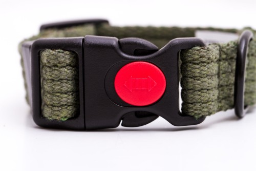 Obroża dla małego psa z klamrą MINI NATURAL khaki (2).jpg