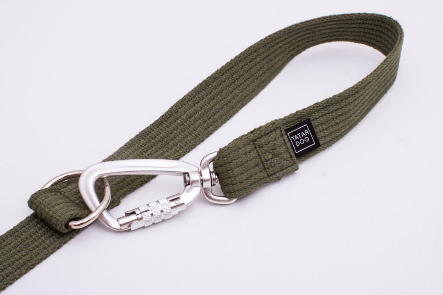 Smycz przepinana dla dużego psa PRO Natural khaki - TATAR DOG (4).jpg