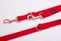 Smycz przepinana dla małego psa Natural czerwona - TATAR DOG (5).jpg