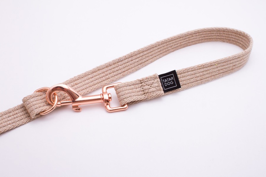 Smycz przepinana dla małego psa Natural beżowa - TATAR DOG (7).jpg