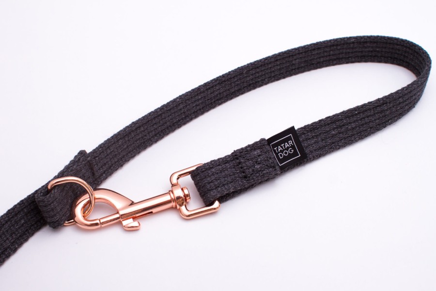 Smycz przepinana dla małego psa Natural grafitowa - TATAR DOG (5).jpg