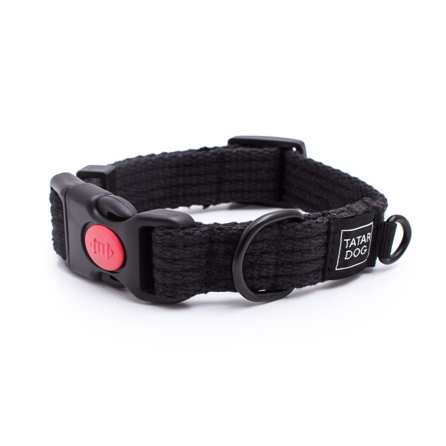 Obroża dla psa z klamrą NATURAL czarna - TATAR DOG (1).jpg
