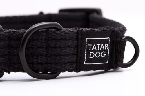 Obroża dla psa z klamrą NATURAL czarna - TATAR DOG (2).jpg
