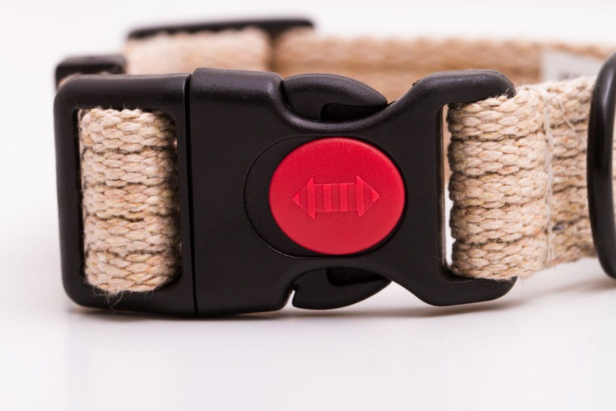 Obroża dla psa z klamrą NATURAL beżowa - TATAR DOG (2).jpg