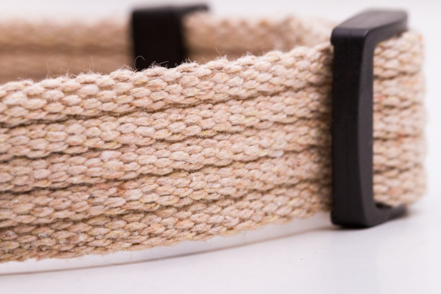 Obroża dla psa z klamrą NATURAL beżowa - TATAR DOG (4).jpg