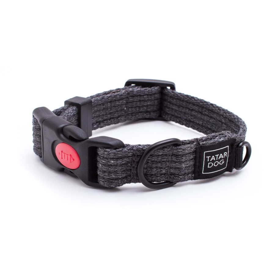 Obroża dla psa z klamrą NATURAL grafitowa - TATAR DOG (1).jpg
