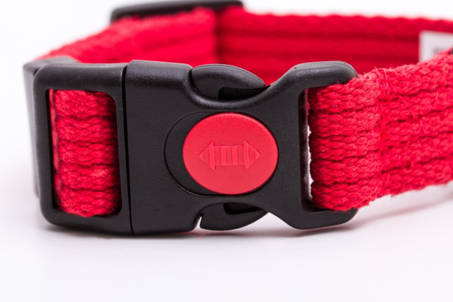 Obroża dla psa z klamrą NATURAL czerwona - TATAR DOG (2).jpg