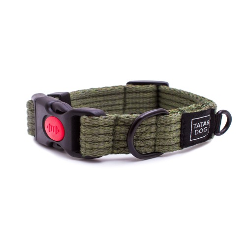 Obroża dla psa z klamrą NATURAL khaki - TATAR DOG (1).jpg