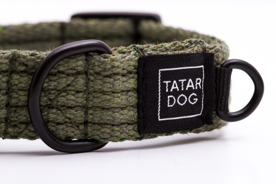 Obroża dla psa z klamrą NATURAL khaki - TATAR DOG (3).jpg