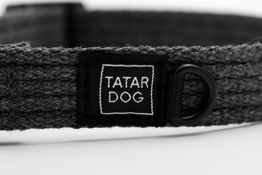 Obroża dla psa półzaciwskowa NATURAL czarna - TATAR DOG (2).JPG
