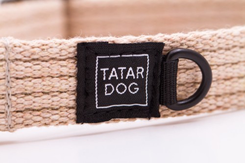 Obroża dla psa półzaciwskowa NATURAL beżowa - TATAR DOG (2).JPG