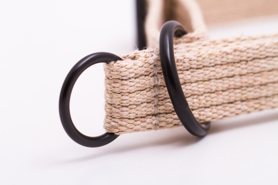 Obroża dla psa półzaciwskowa NATURAL beżowa - TATAR DOG (3).JPG