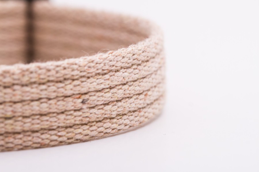 Obroża dla psa półzaciwskowa NATURAL beżowa - TATAR DOG (4).JPG