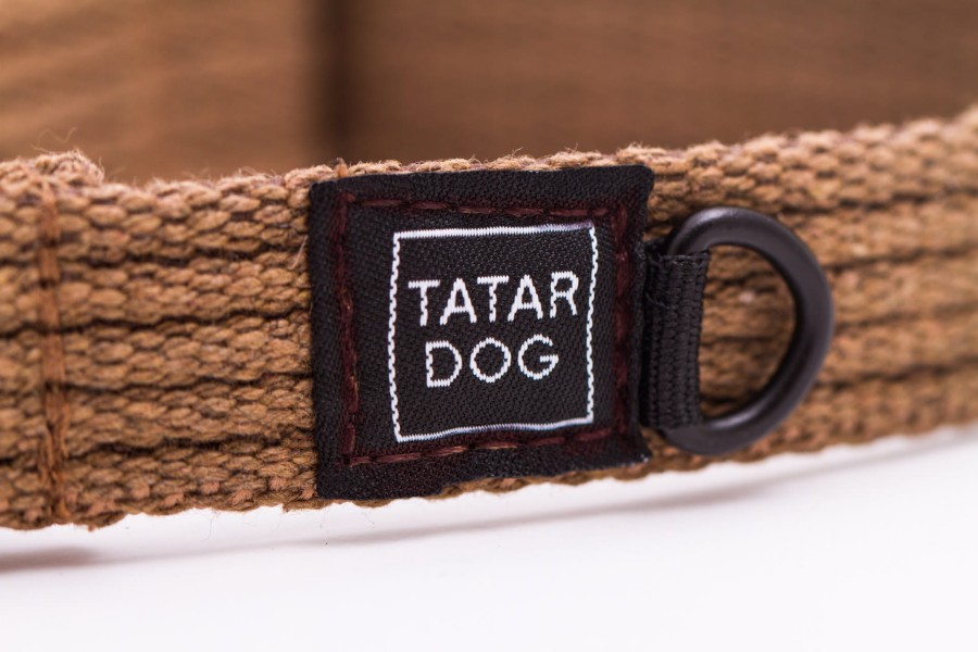 Obroża dla psa półzaciwskowa NATURAL ciemny beż - TATAR DOG (2).JPG
