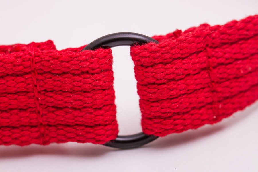 Obroża dla psa półzaciwskowa NATURAL czerwona - TATAR DOG (5).JPG