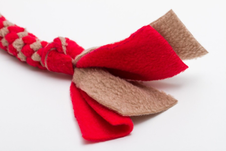 Szarpak polarowy dla psa - czerwono-beżowy - TATAR DOG (2).jpg