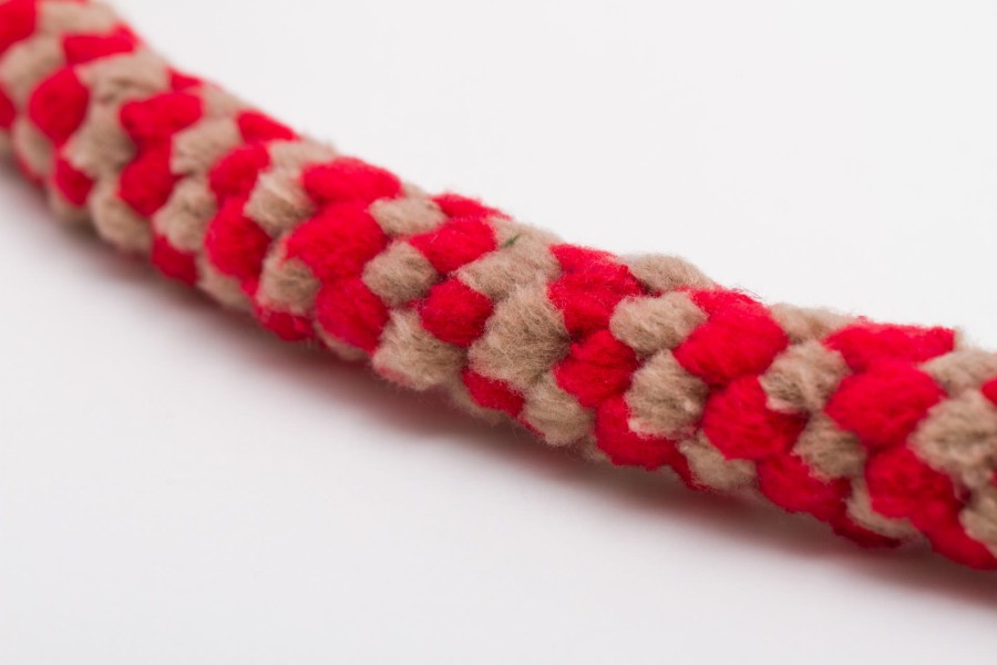 Szarpak polarowy dla psa - czerwono-beżowy - TATAR DOG (3).jpg