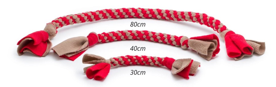 Szarpak polarowy dla psa - czerwono-beżowy - TATAR DOG (5).jpg