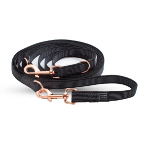 Smycz przepinana dla średniego psa FIT czarna 2-4m