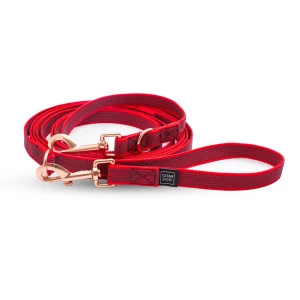 Smycz przepinana dla średniego psa FIT czerwona 2-4m