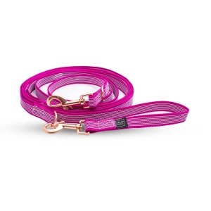 Smycz przepinana dla średniego psa FIT różowa 2-4m
