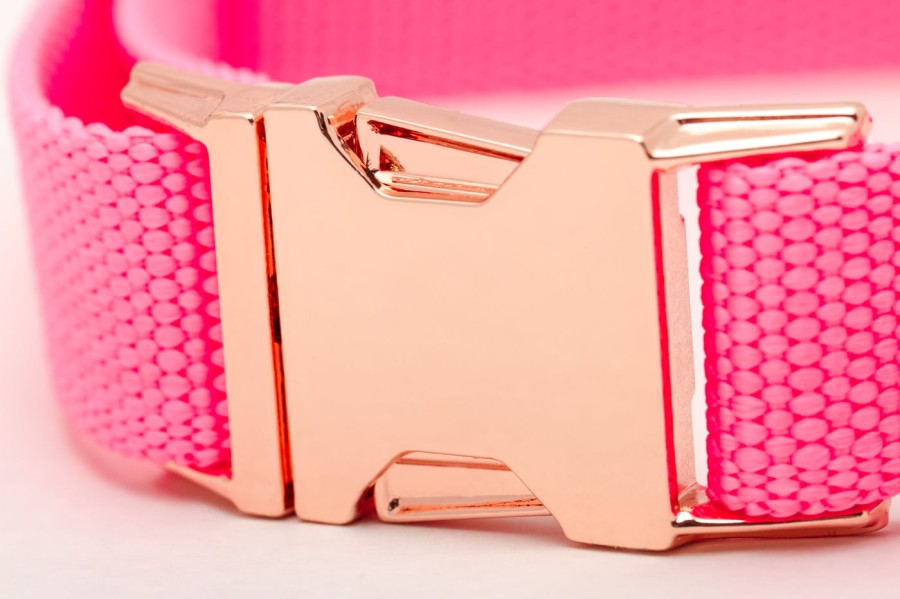 TATAR DOG - obroża z klamrą BASIC różowa (2).jpg