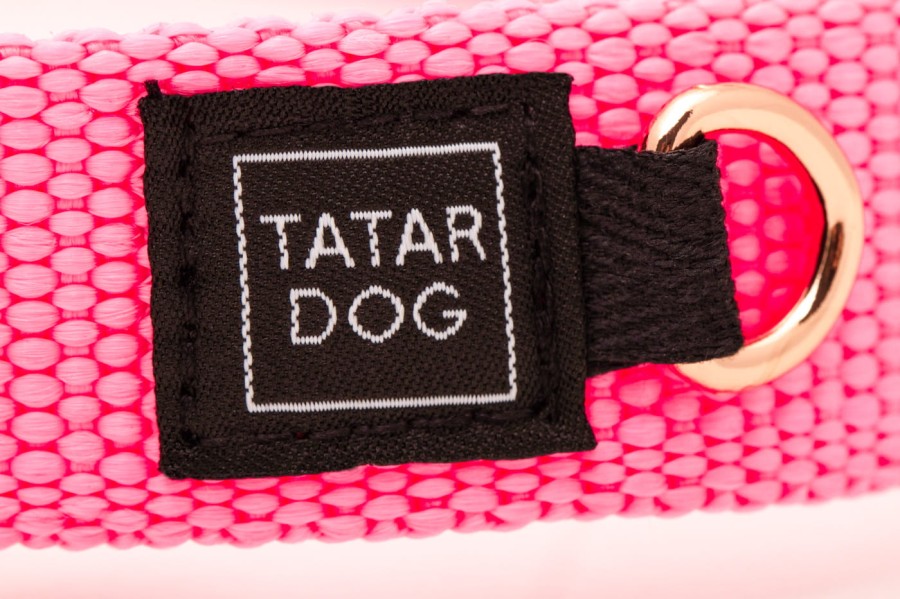 TATAR DOG - obroża z klamrą BASIC różowa (3).jpg