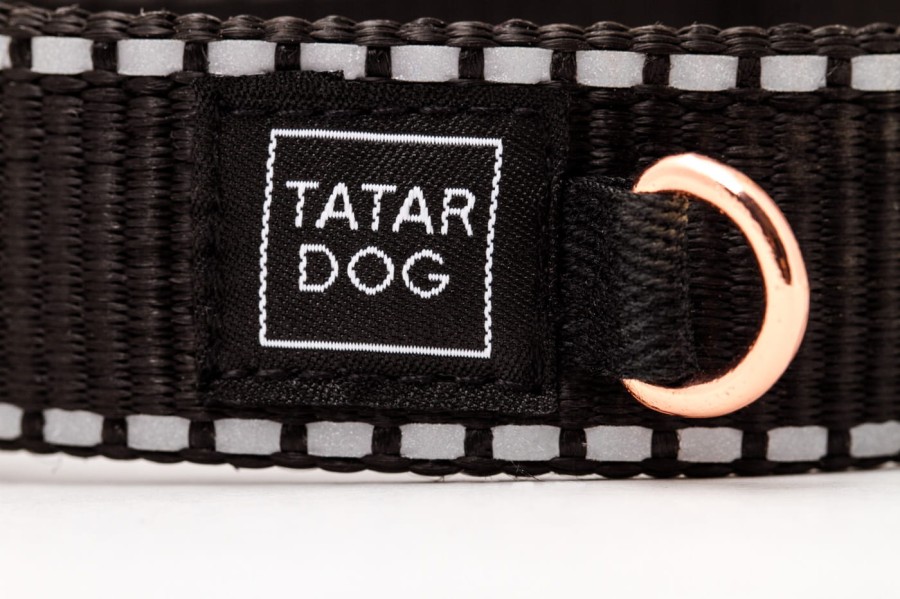 TATAR DOG - obroża odblaskowa z klamrą czarna (4).jpg