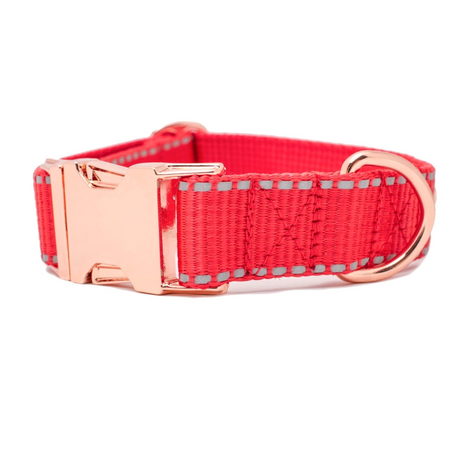 TATAR DOG - obroża odblaskowa z klamrą czerwona (1).jpg