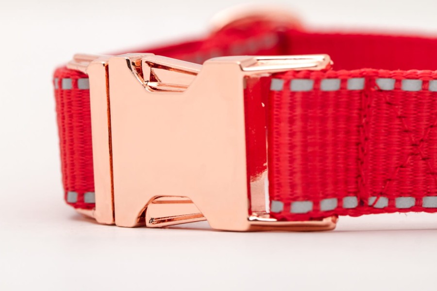 TATAR DOG - obroża odblaskowa z klamrą czerwona (2).jpg