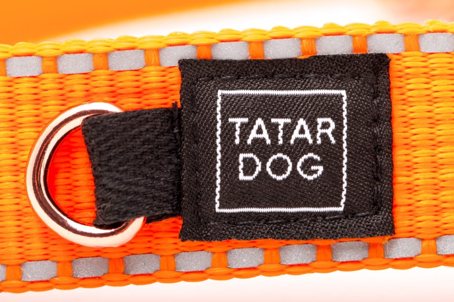 TATAR DOG - obroża odblaskowa półzaciskowa pomarańczowa (3).jpg