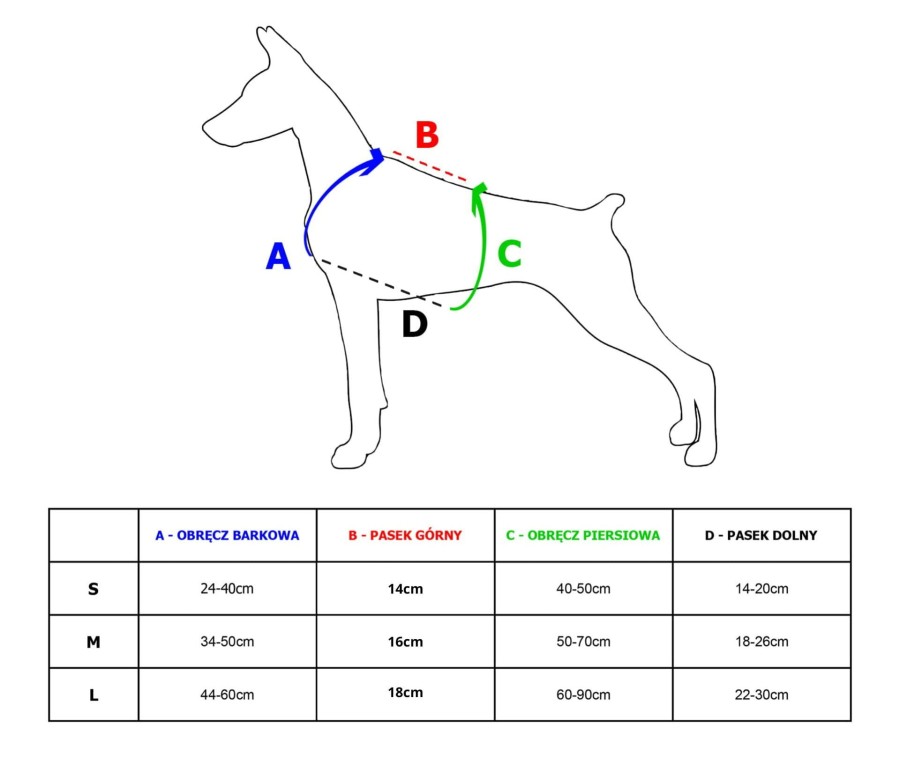 szleki dla psa guard - tabela wymiarów - TATAR DOG.jpg